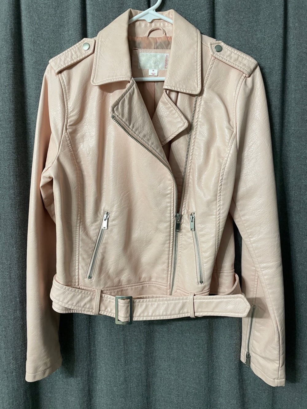 Xhilaration Blush Pink Faux Leather Moto Jacket